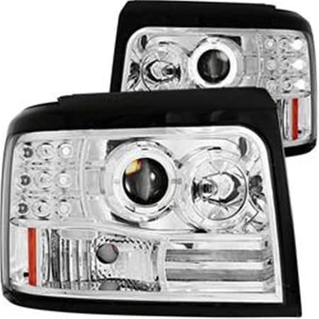 Kento Gear 92-96 F150 & F250 Bronco Projector Halo Chrome with Side Marker with Parking KE2449787